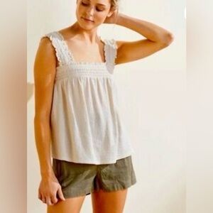 UpWest Cream Textured Tank Top